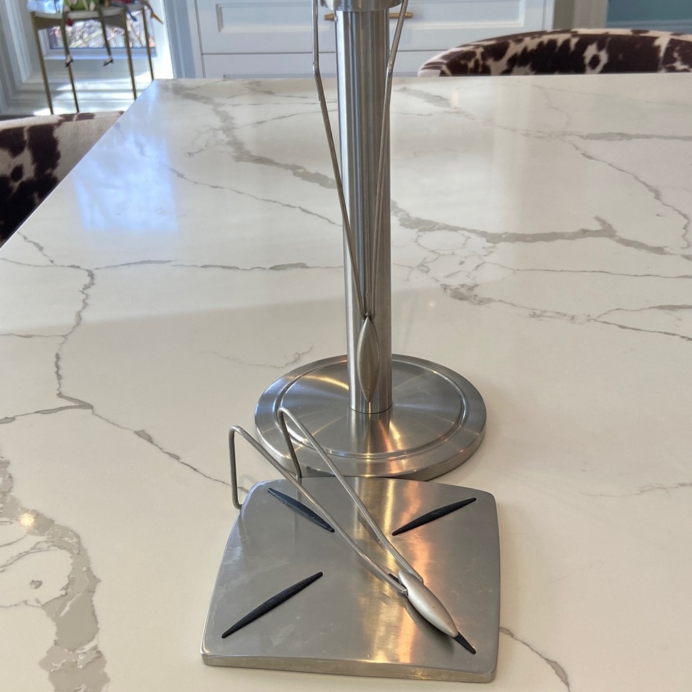 Vintage Brushed Stainless Steel Paper Towel Holder and Matching Napkin Holder.